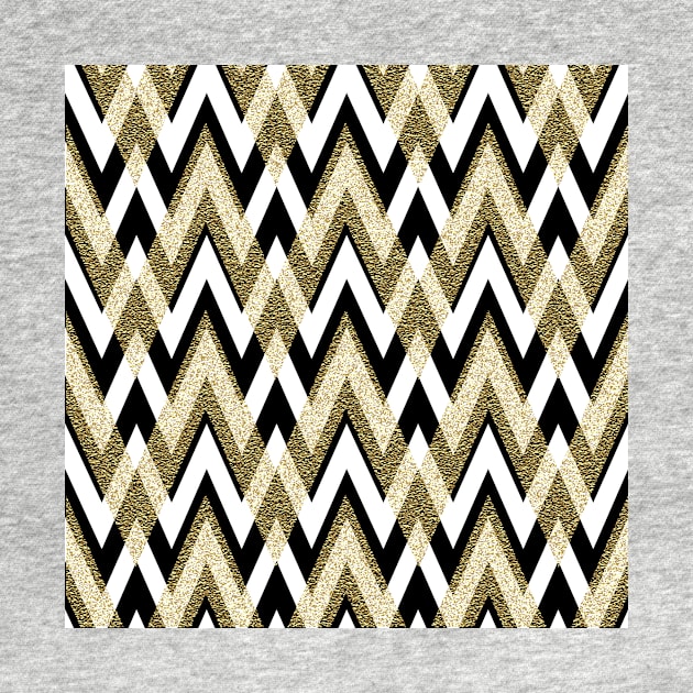 Geometric Chevron Elegance Gold and Black by SpiceTree